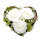 Herz Rosenbox mit 3 weißen Rosen - 12 cm