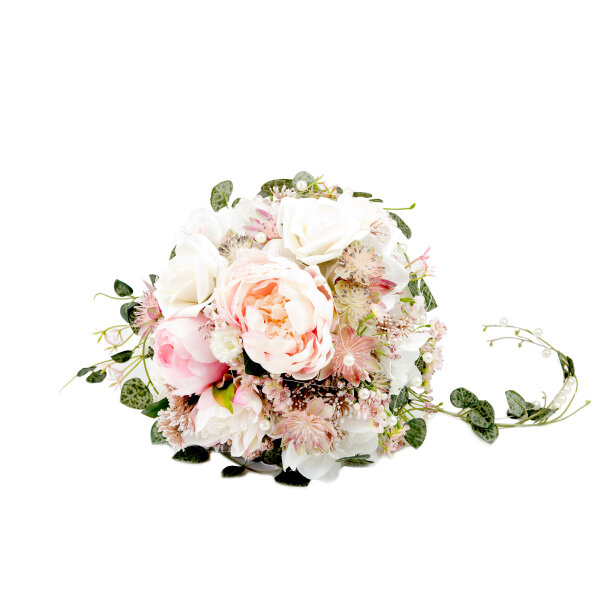 Künstlicher Brautstrauß Vintage Rosa/Creme/Weiß - 5